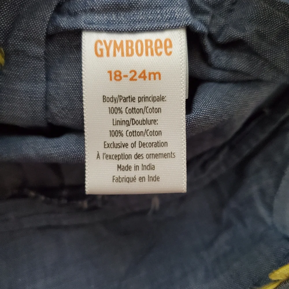 Gymboree Girls Embrodiered Lemon Chambray Dress - Citrus & Sunshine sz18-24m
